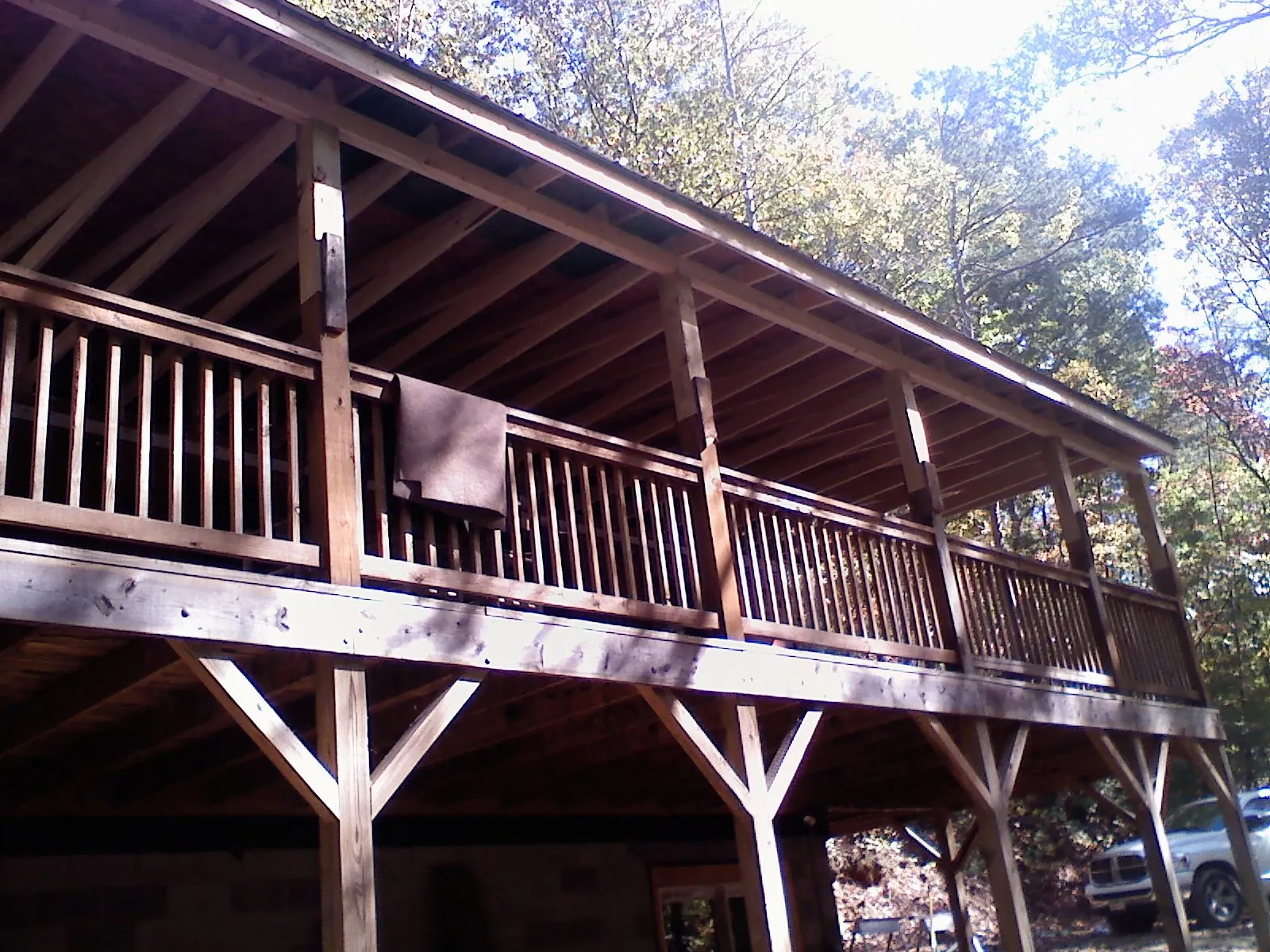 Timber framing under a new elevated porch and deck — Roof Leak Repair in Paulsboro by Roofing Brothers